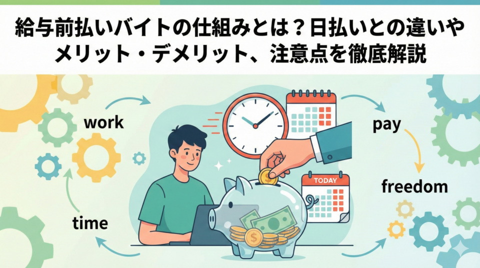 給与前払いバイトの仕組みとは？日払いとの違いやメリット・デメリット、注意点を徹底解説